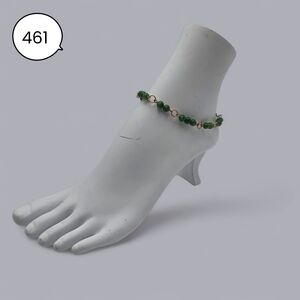 Handmade Green Beaded Anklet